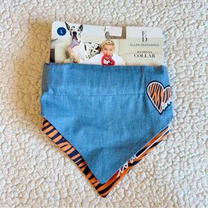 ED Ellen DeGeneres Dog Collar Bandana Set Tiger Stripe Pet Accessories
